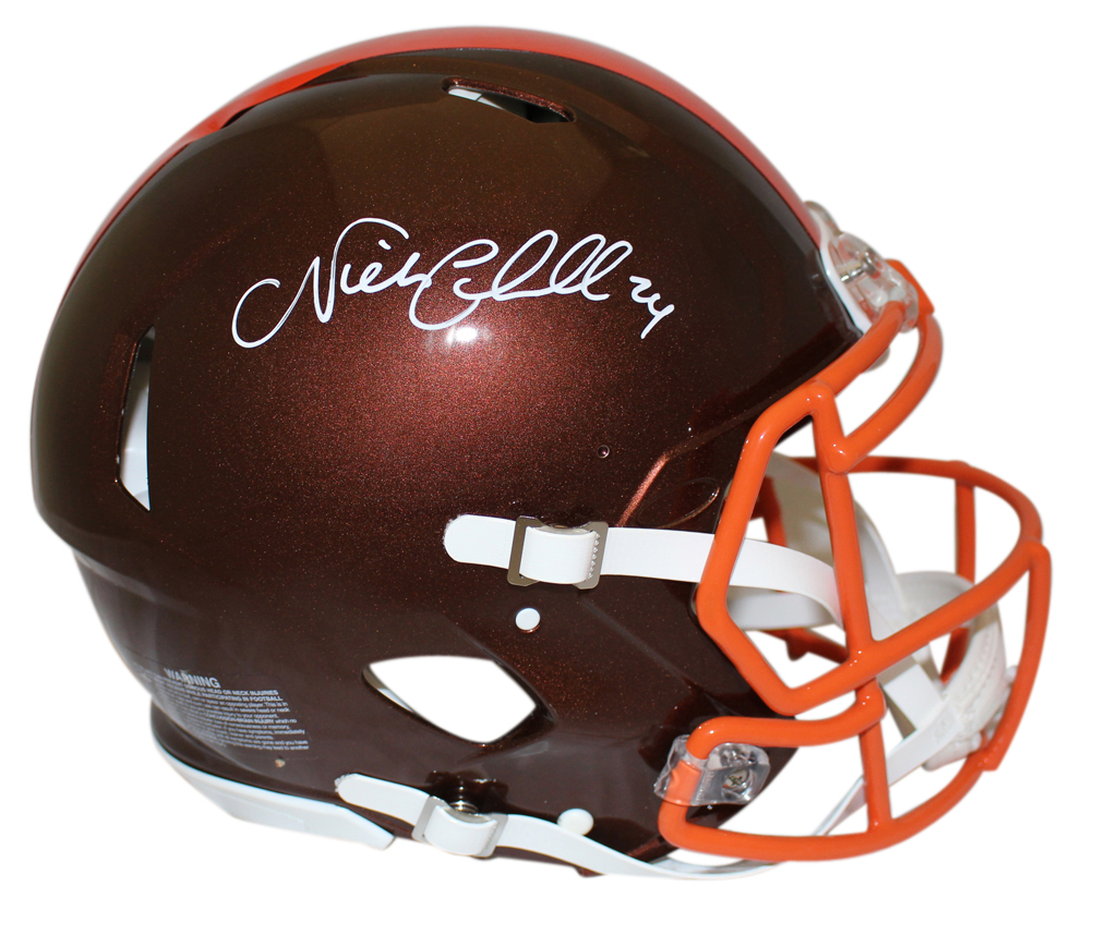 Nick Chubb Autographed Cleveland Browns Authentic Flash Helmet Beckett