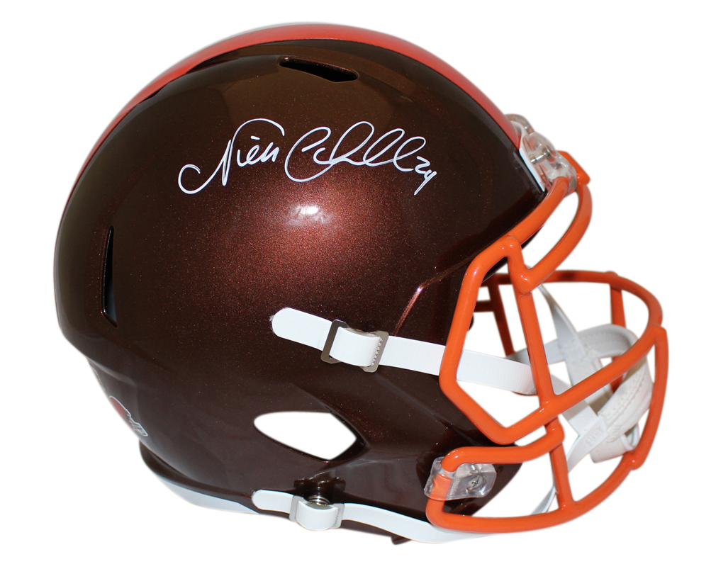 Nick Chubb Autographed Cleveland Browns F/S Flash Speed Helmet BAS