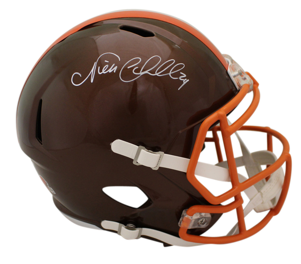 Nick Chubb Autographed Cleveland Browns F/S Flash Speed Helmet BAS