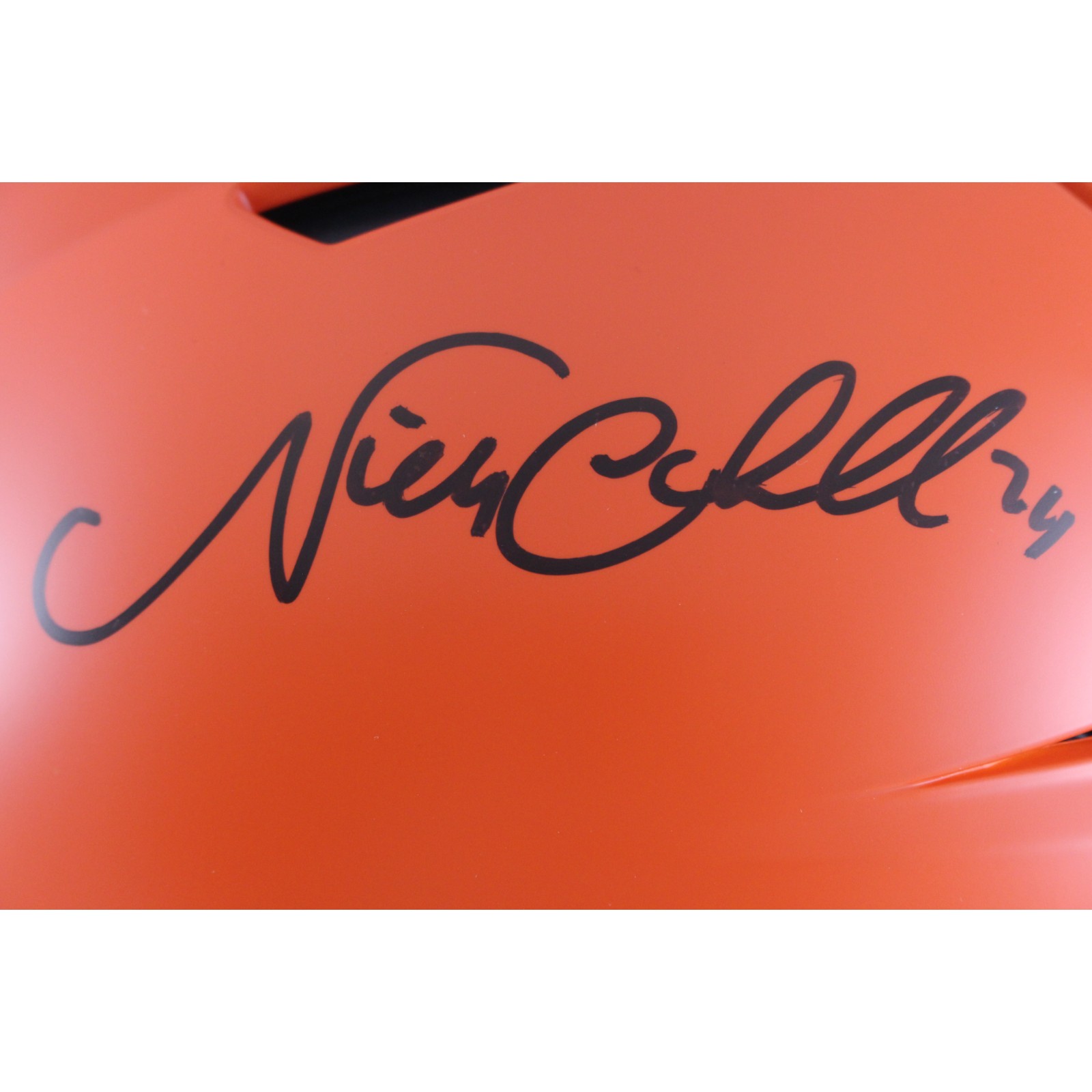 Nick Chubb Autographed Cleveland Browns Alt SpeedFlex Helmet Beckett 49795