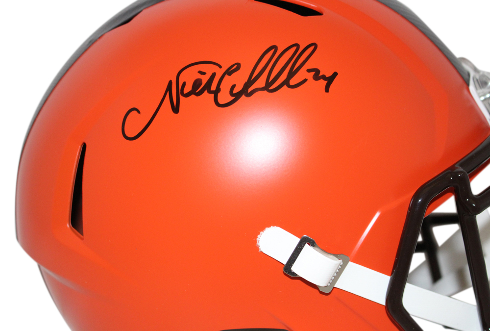 Nick Chubb Autographed Cleveland Browns F/S Speed Helmet BAS 32361