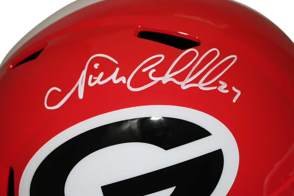 Nick Chubb Autographed Georgia Bulldogs Speed F/S Helmet BAS