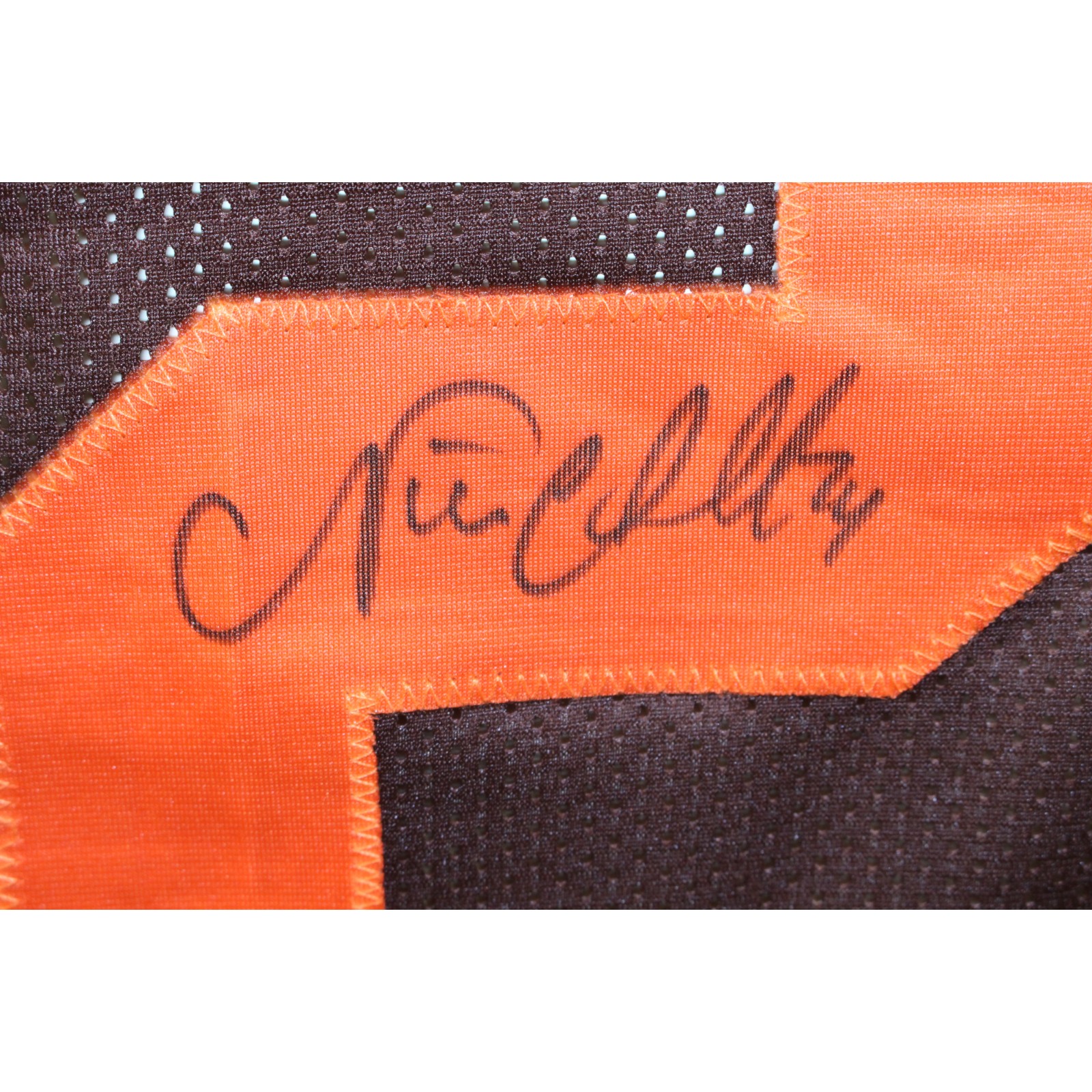 Nick Chubb Autographed/Signed Pro Style Color Rush Brown Jersey Beckett