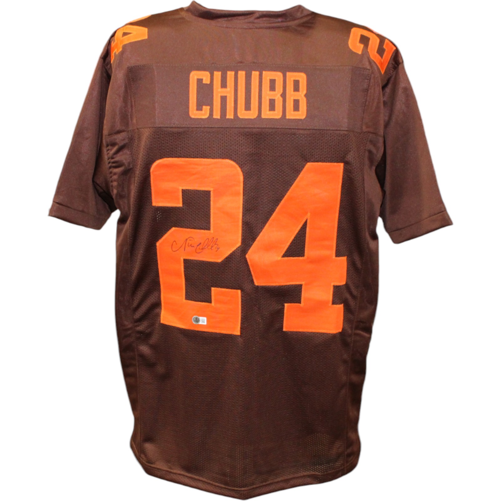 thumbnail image 2 of Pro Style Jersey Nick Chubb Autographed Cleveland Browns – Size XL, Brown, With Beckett (BAS) COA Pro Style Baseball Tournaments 2 of 11