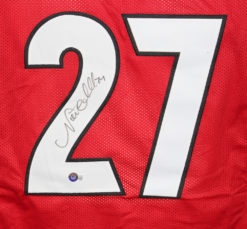 Nick Chubb Autographed/Signed College Style Red XL Jersey Beckett