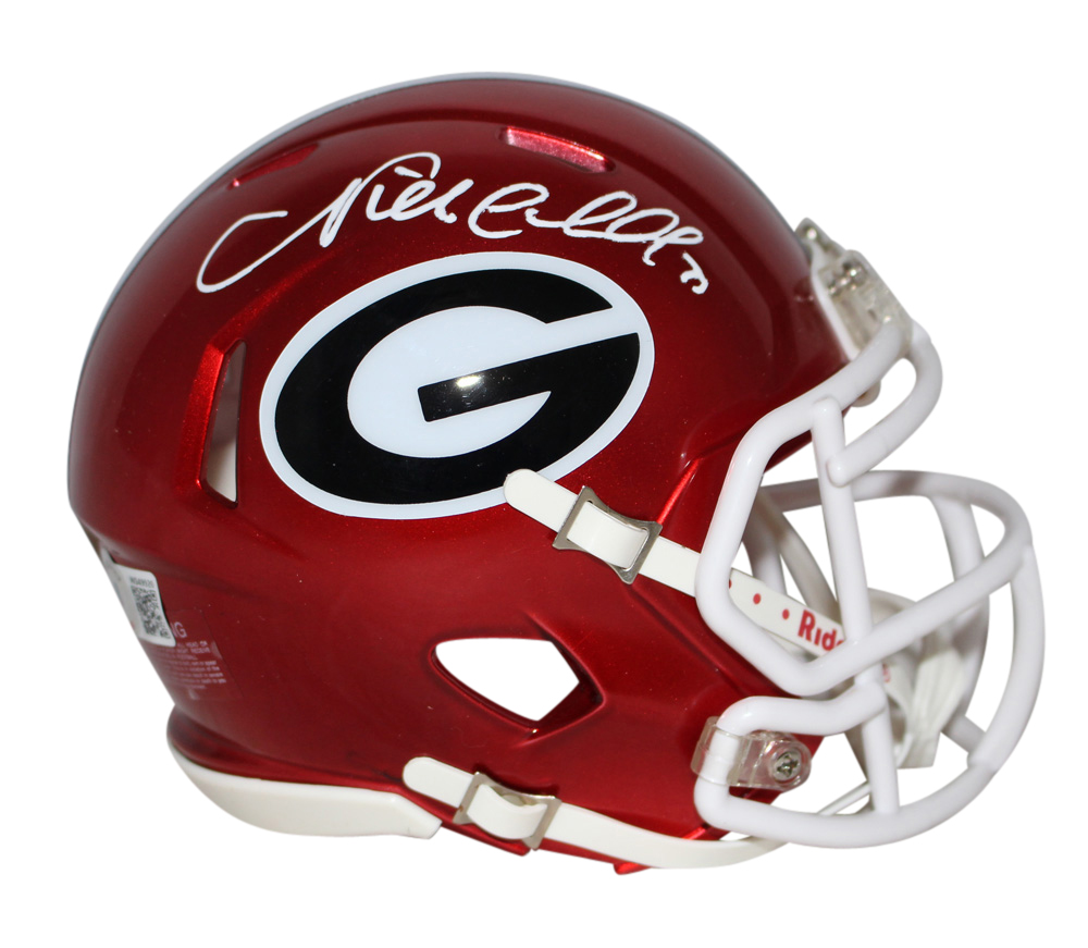 Nick Chubb Autographed/Signed Georgia Bulldogs Flash Mini Helmet BAS