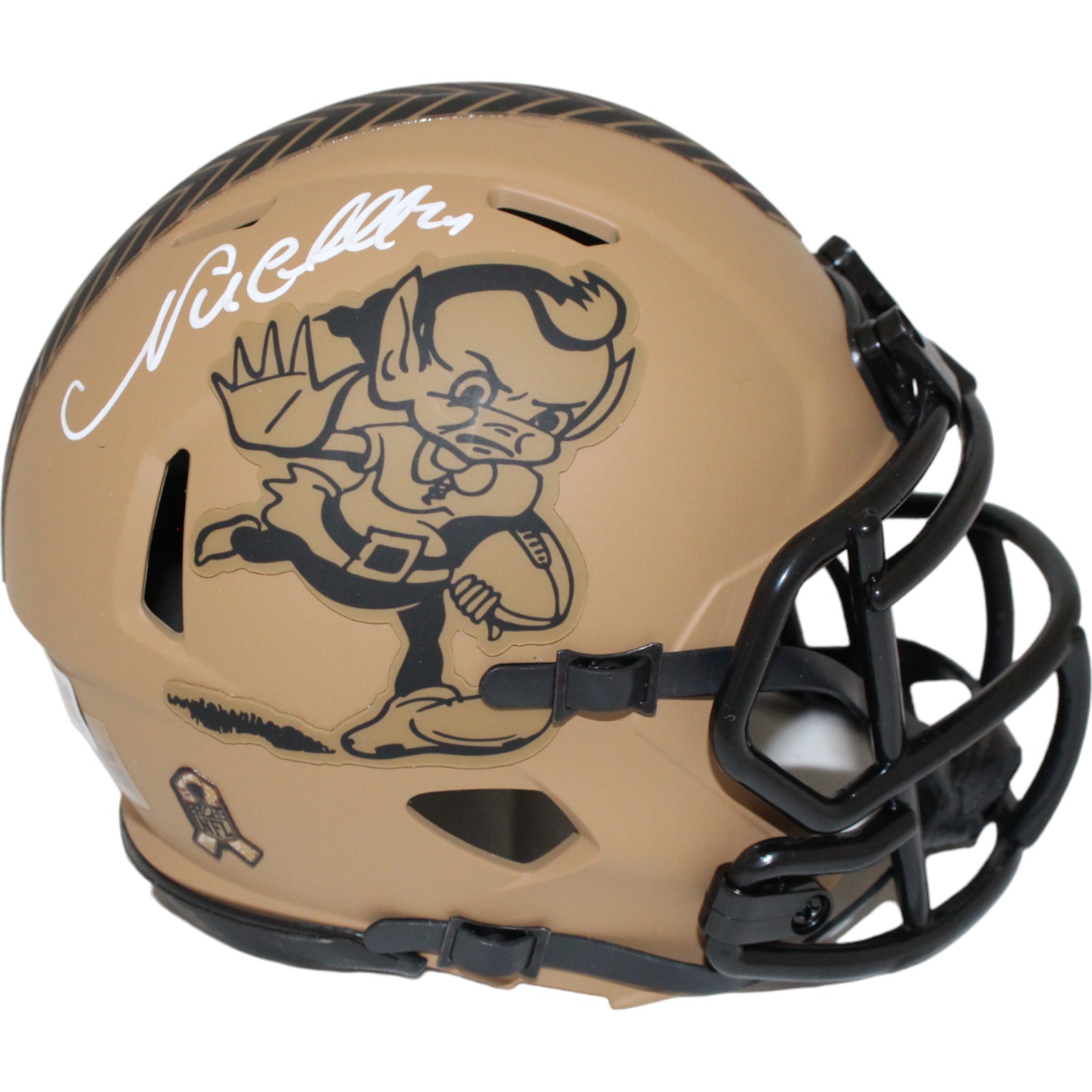 Nick Chubb Signed Cleveland Browns 23 Salute Mini Helmet BAS