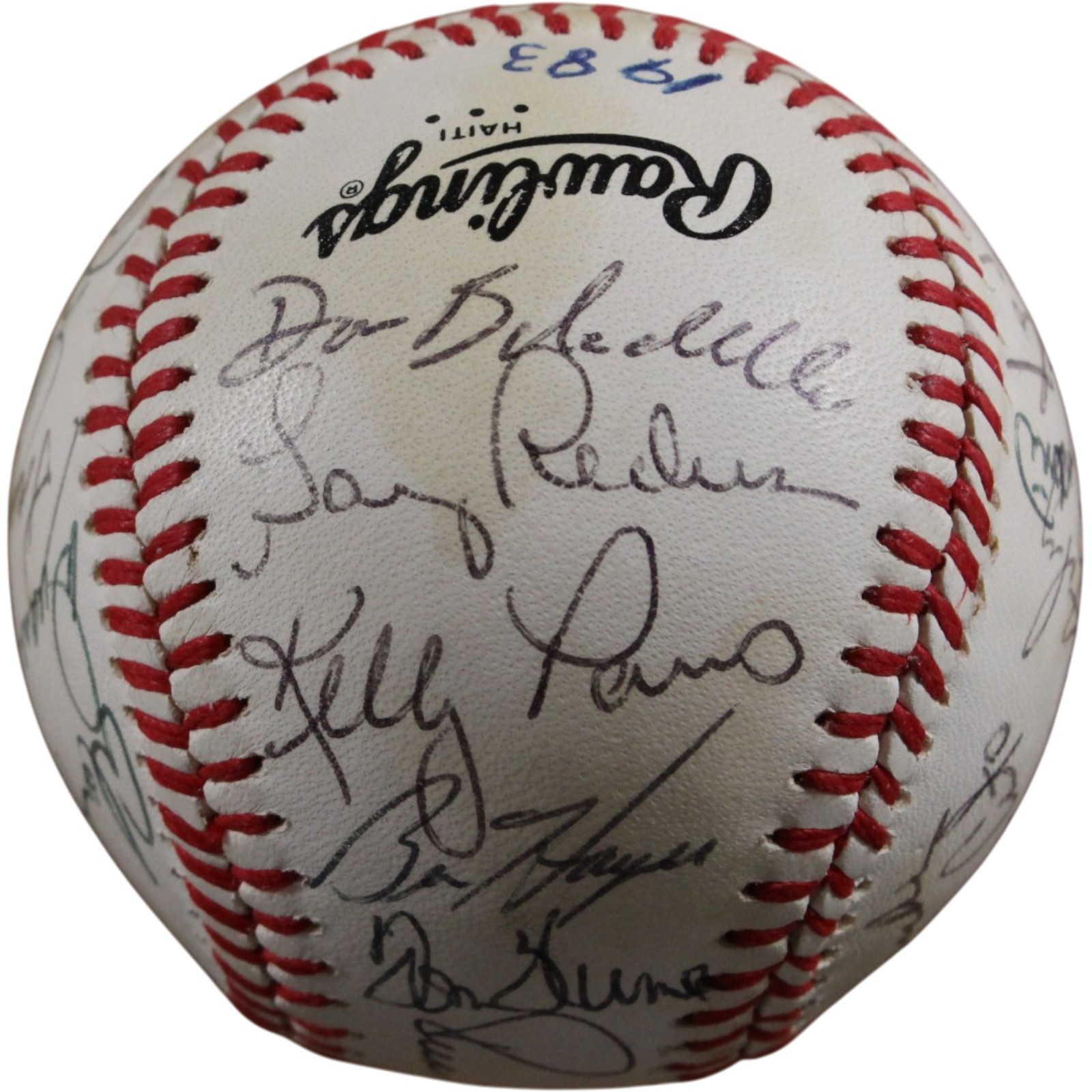 Cincinnati Reds 1983 Team Bench Soto + 22 Sigs Signed NL Baseball Beckett 56276