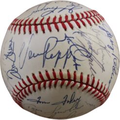 Cincinnati Reds 1984 Team Perez Davis +29 Sigs Signed NL Baseball Beckett 56279