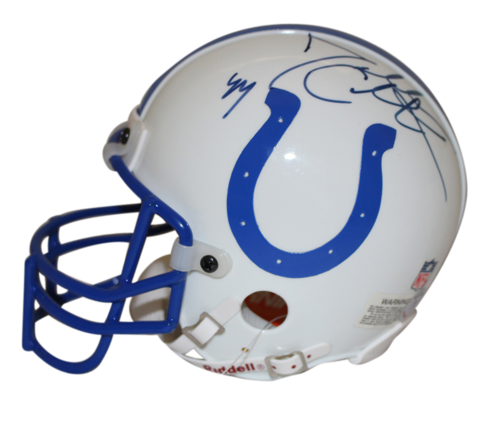 Dallas Clark Autographed Indianapolis Colts VSR4 Mini Helmet Beckett