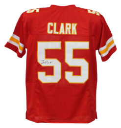 Frank Clark Autographed/Signed Pro Style Red XL Jersey JSA