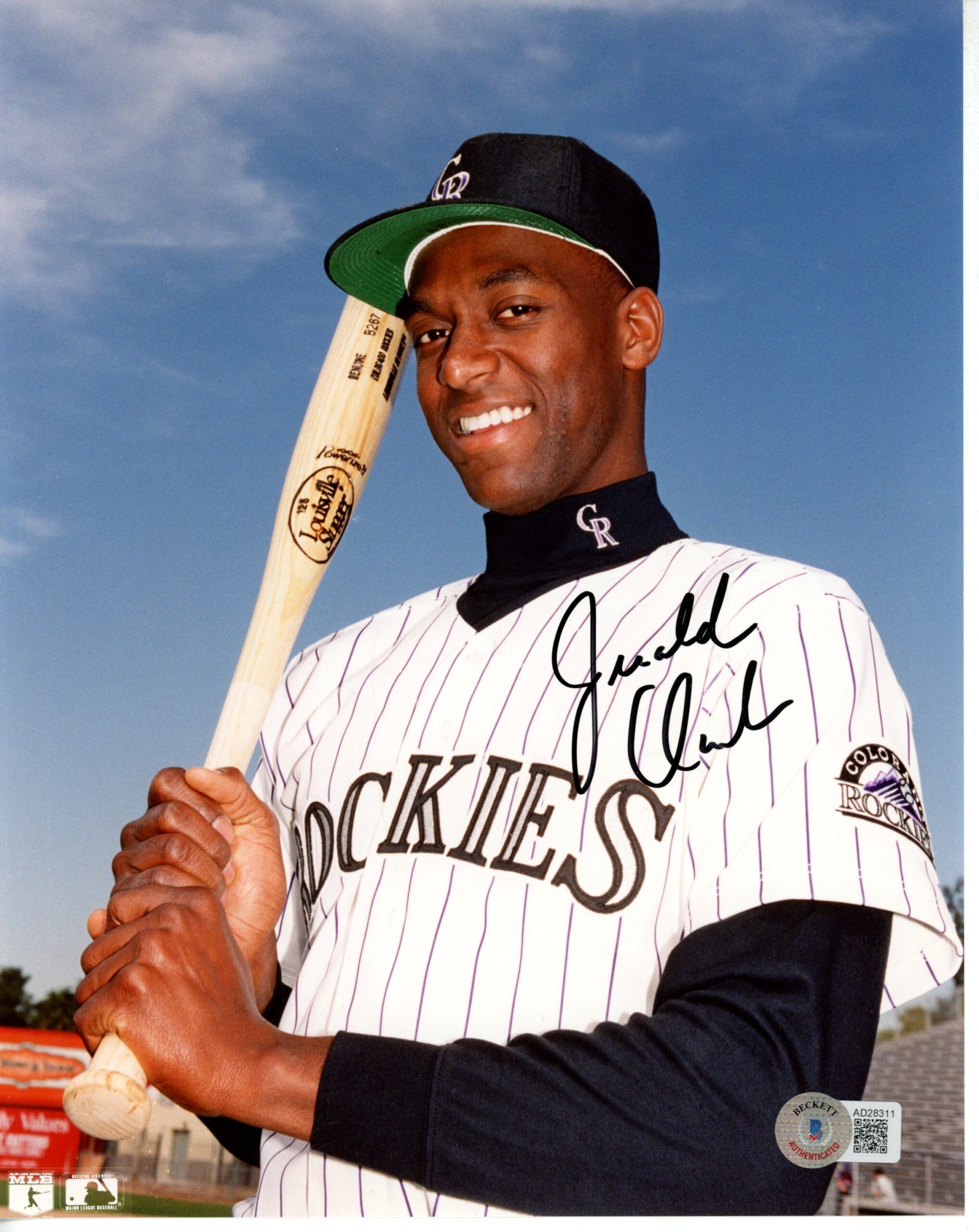 Jerald Clark Autographed/Signed Colorado Rockies 8x10 Photo Beckett 55875