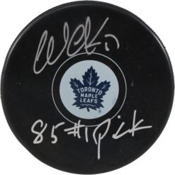Wendel Clark Autographed Toronto Maple Leafs Logo Puck 1st Pick 85 JSA 53990