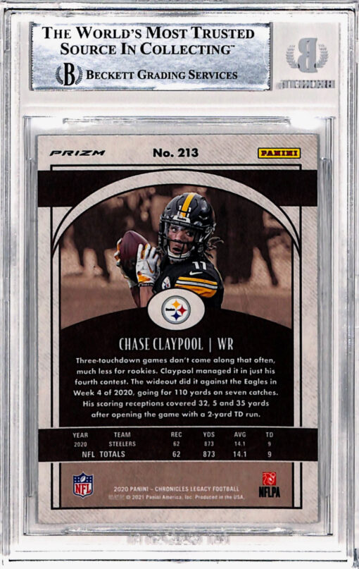 Chase Claypool Signed 2020 Legacy Silver #213 Rookie Card Beckett Slab