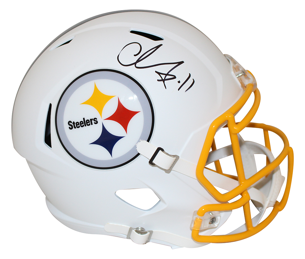 Chase Claypool Autographed Pittsburgh Steelers F/S Flat White Helmet BAS 28318
