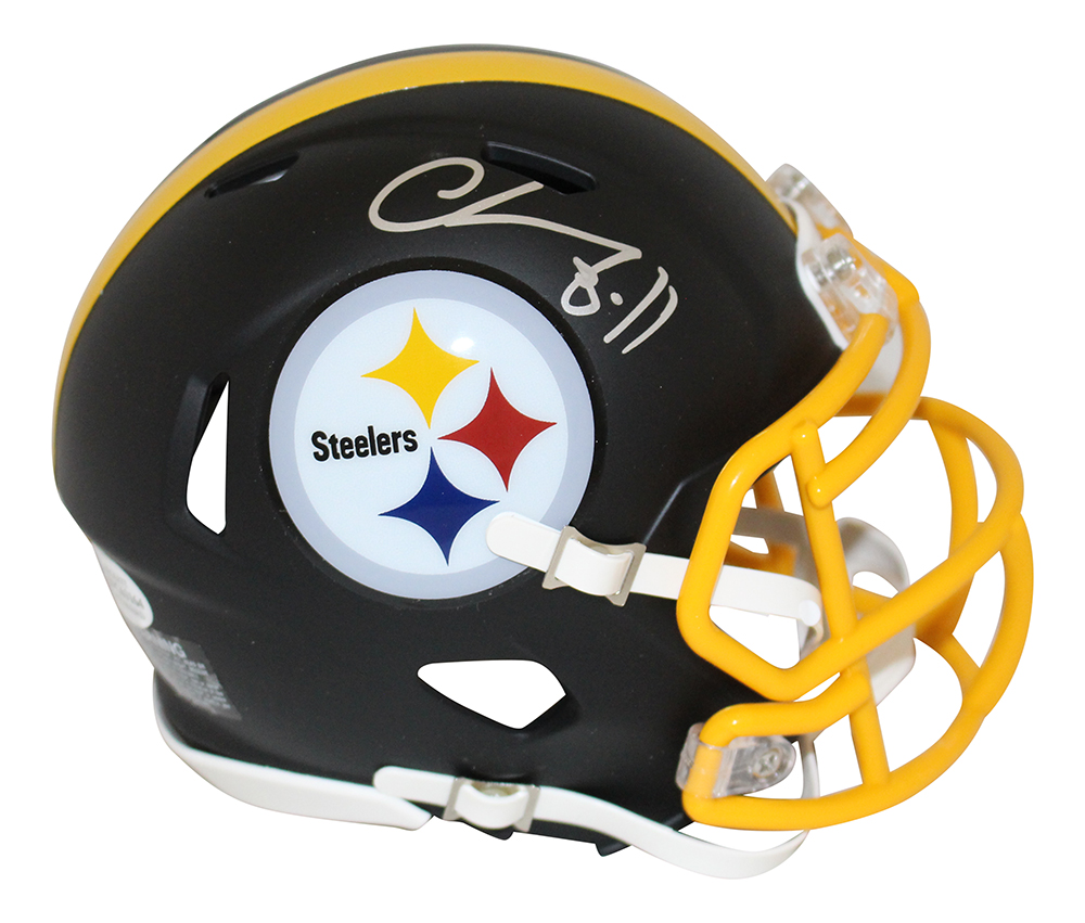 Chase Claypool Autographed Pittsburgh Steelers Black Matte Mini Helmet BAS 28316
