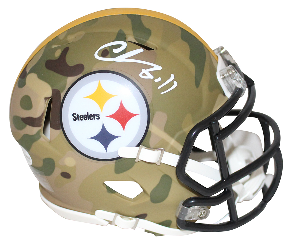 Chase Claypool Autographed Pittsburgh Steelers Camo Mini Helmet BAS 29364