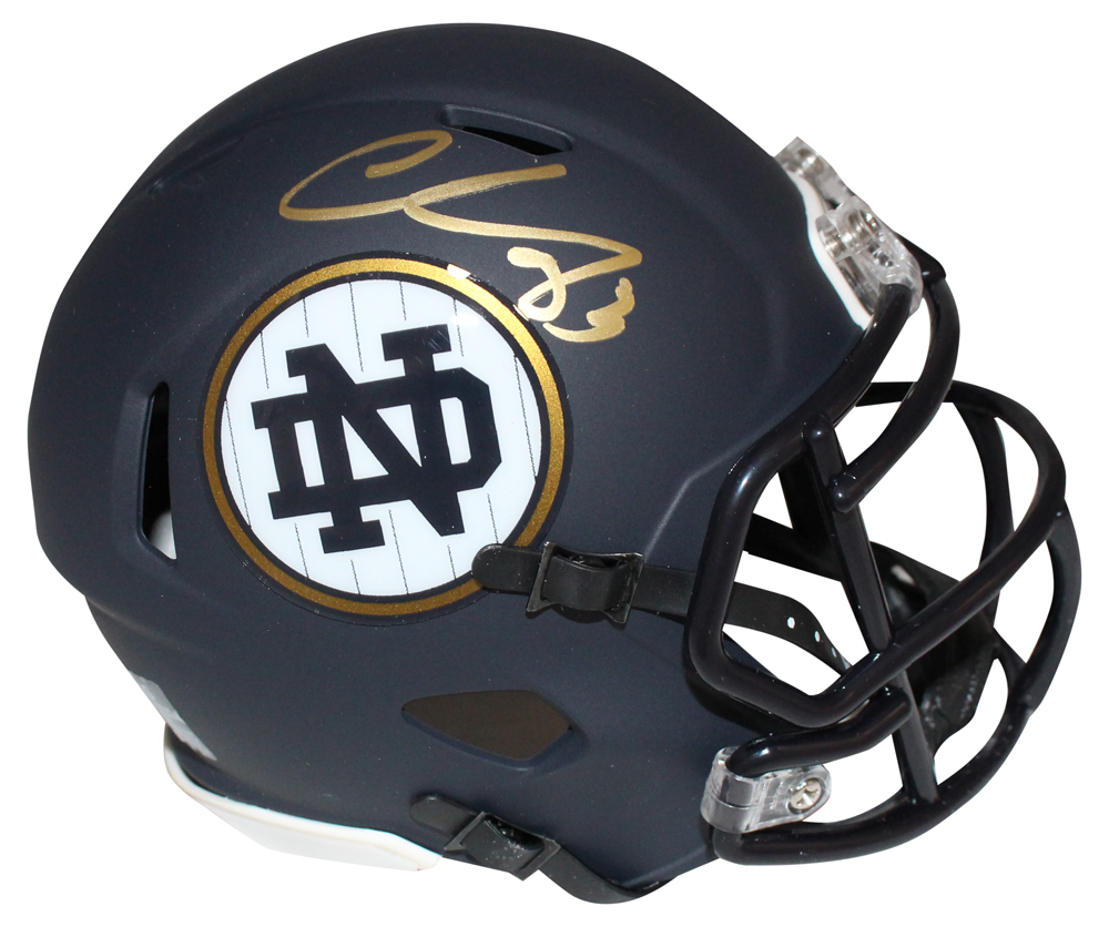 Chase Claypool Signed Notre Dame Irish Matte Mini Helmet Beckett