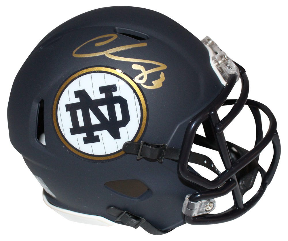 Chase Claypool Signed Notre Dame Irish Matte Mini Helmet Beckett 