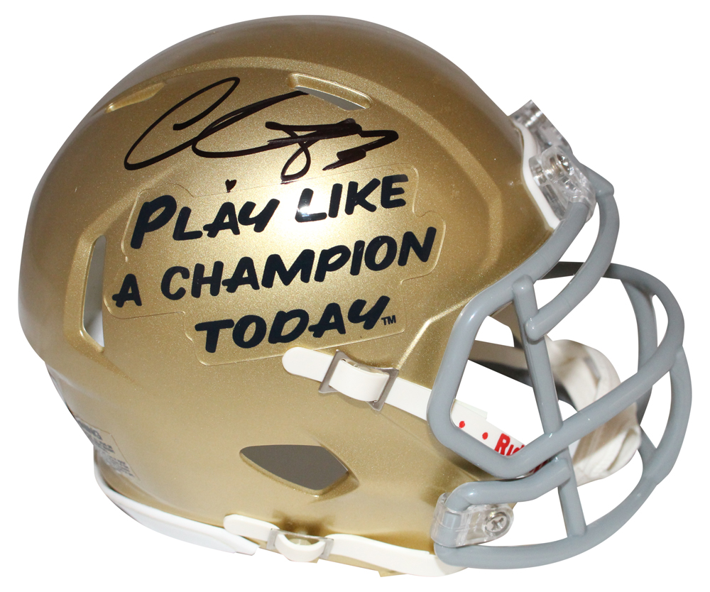 Chase Claypool Signed Notre Dame Fighting Irish Mini Helmet Beckett 