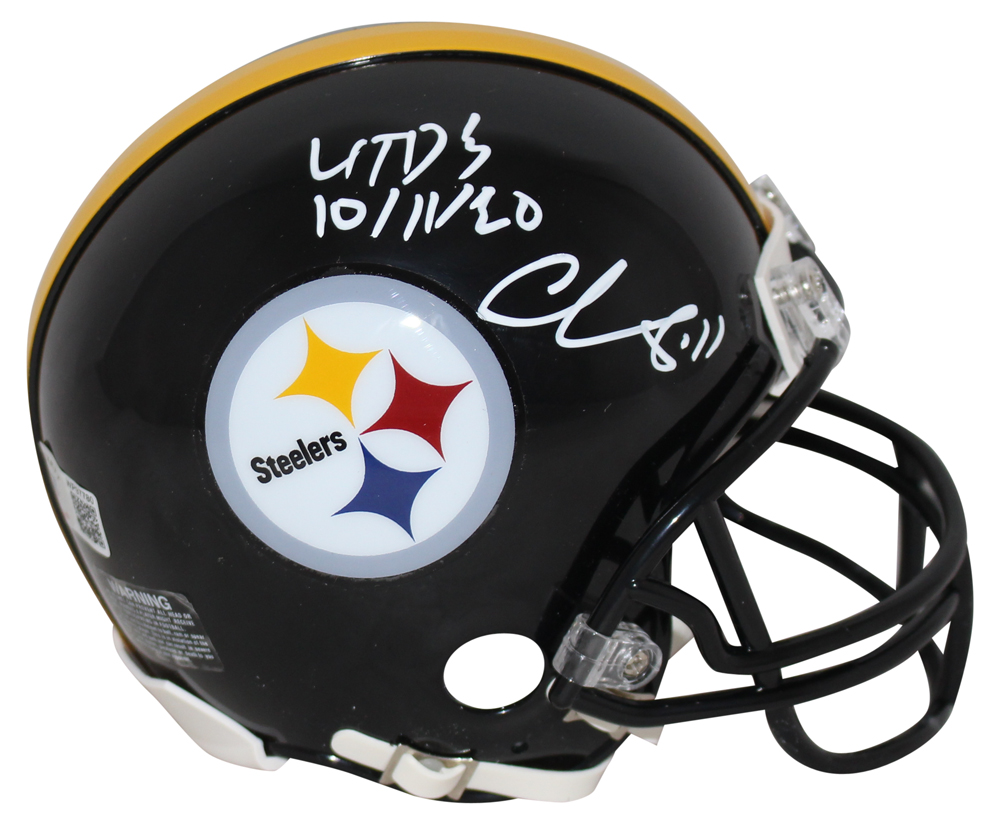 Chase Claypool Signed Pittsburgh Steelers VSR4 Mini Helmet 4 TDs BAS 32381