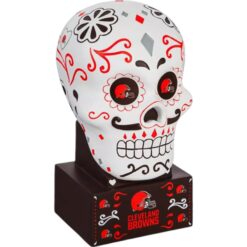 Cleveland Browns Team Color Sugar Skull Statue Evergreen New 30641