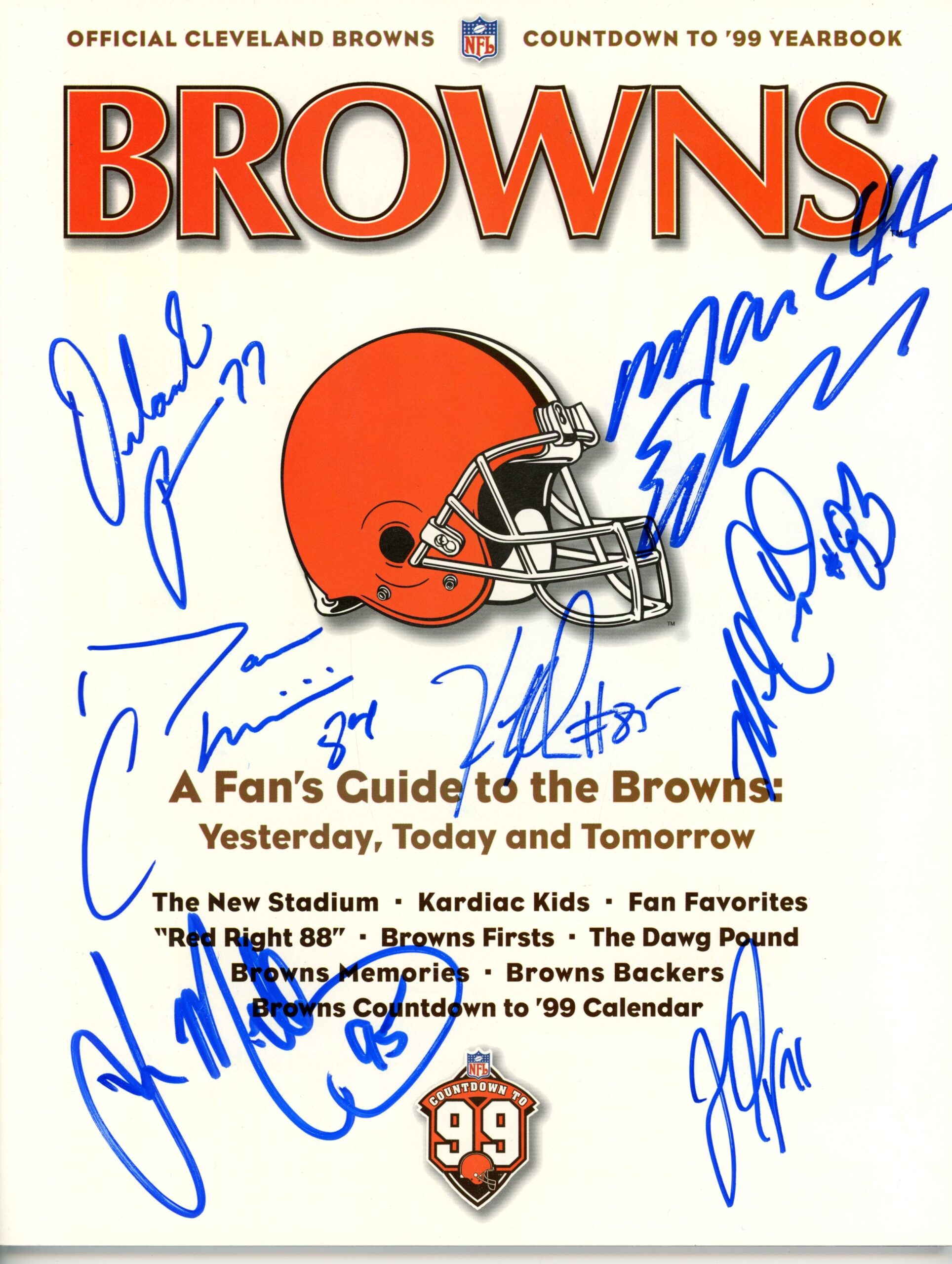 Brown Edwards Pyne Campbell +4 Signed Cleveland Browns 1999 Yearbook JSA 55070