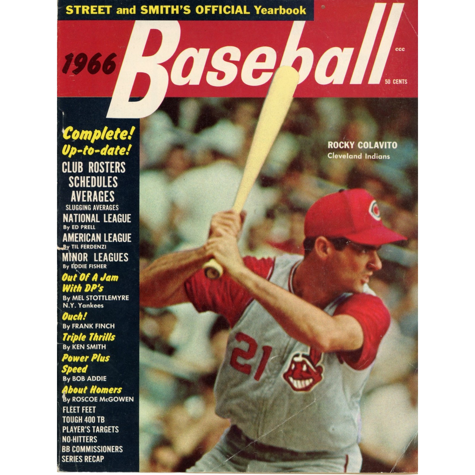 Rocky Colavito Cleveland Indians 1966 Street & Smith's Yearbook Magazine 55524