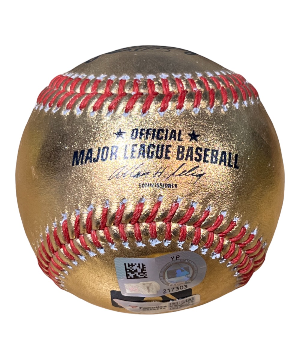 Gerrit Cole Autographed ROMLB Gold Baseball New York Yankees Fanatics