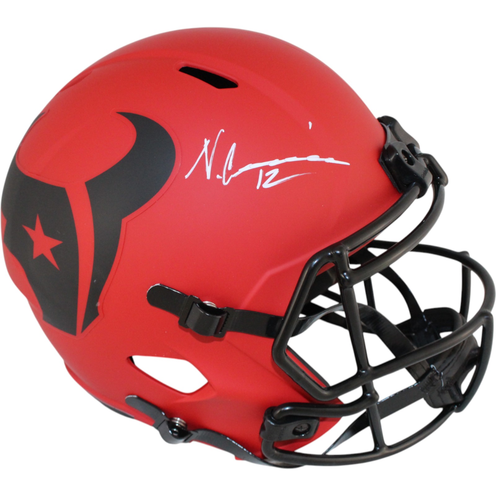 Nico Collins Autographed Houston Texans F/S Rave Helmet Beckett Witness 51689 1 Nico Collins Autographed Houston Texans F/S Rave Helmet Beckett Witness 51689