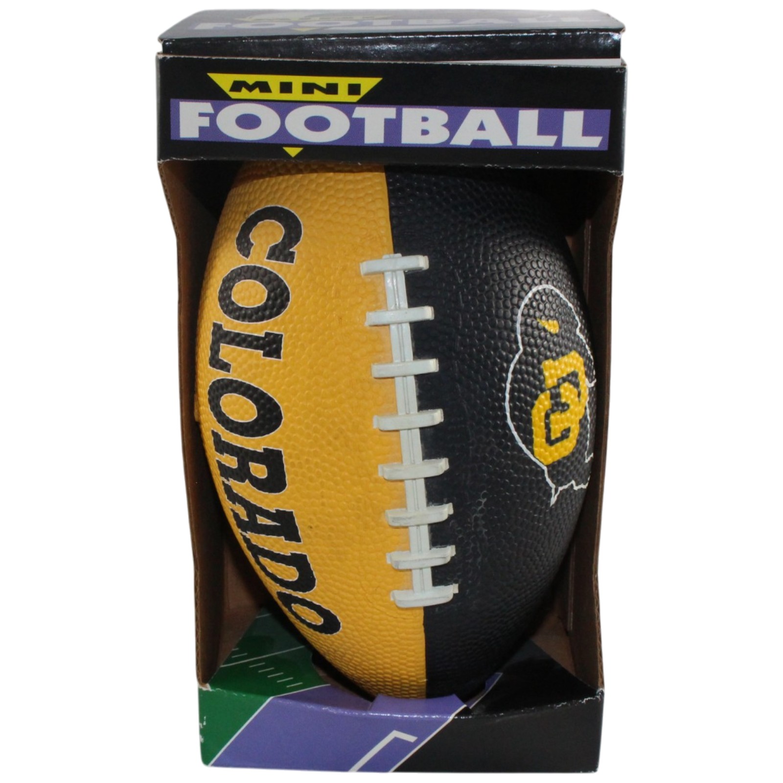 Colorado Buffaloes Rubber Kamball Black & Gold Logo Mini Football 55742