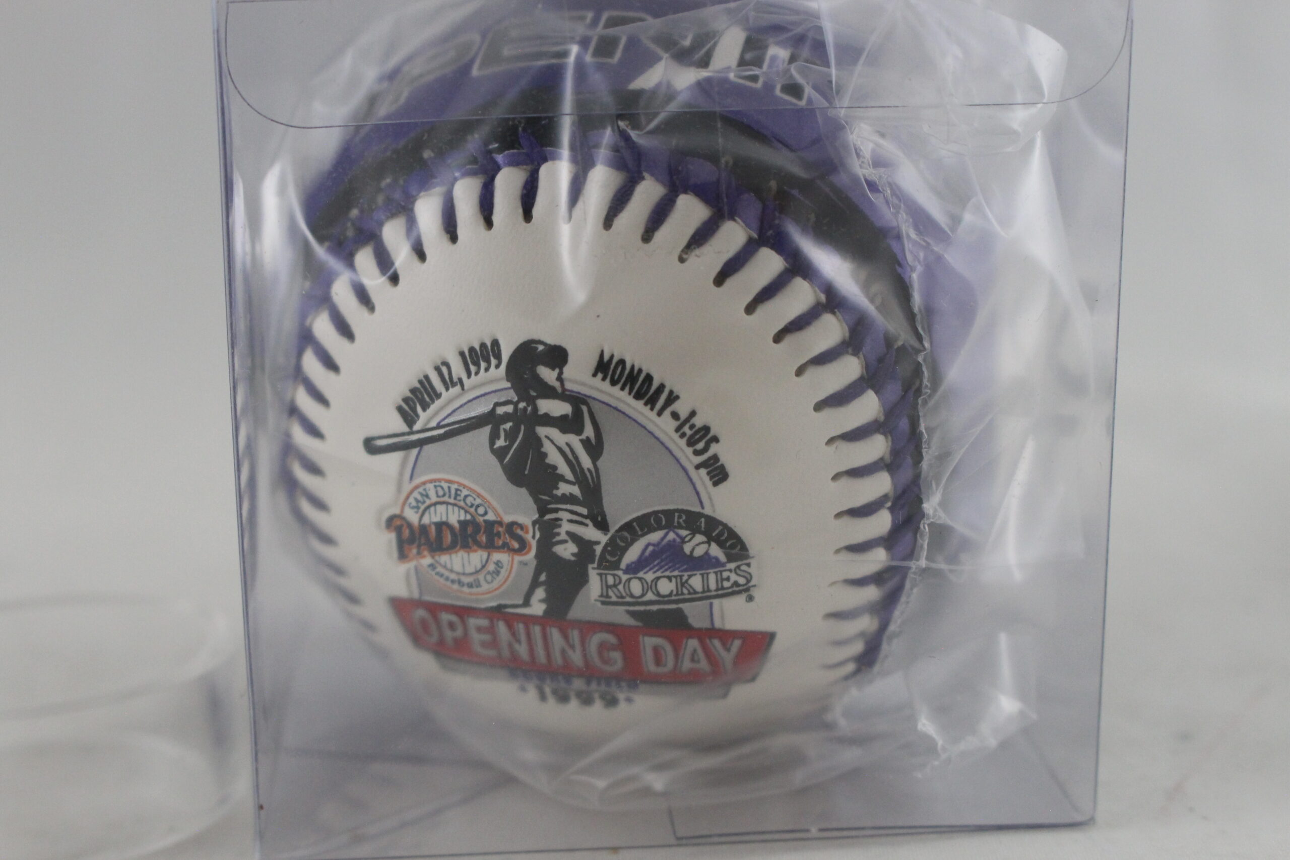 Colorado Rockies 1999 Opening Day Purple Baseball vs San Diego Padres 51513