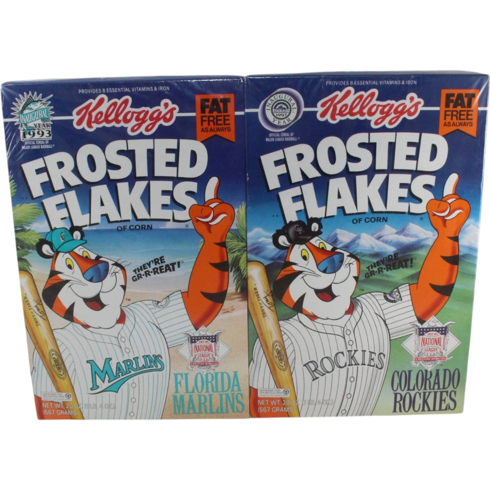 Colorado Rockies Florida Marlins Frosted Flakes 2pk 1993 Inaugural Season 57846