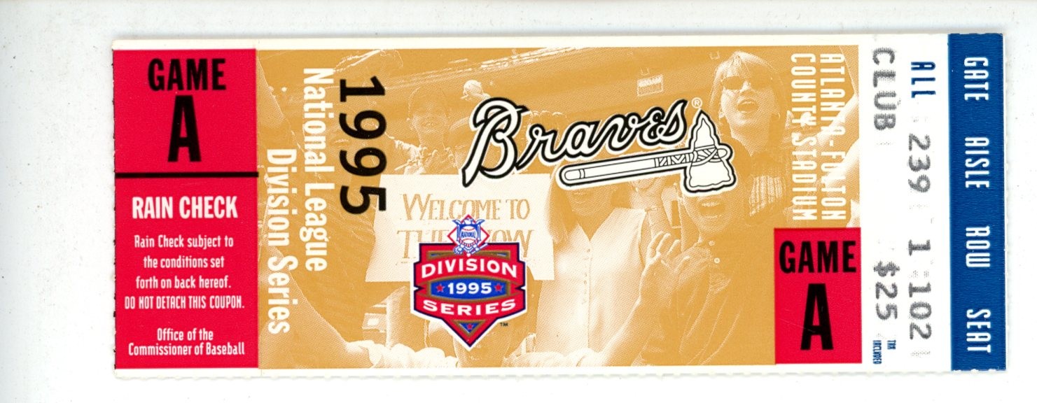 Colorado Rockies Franchise's 1st Playoff Win 10/6/95 Atlanta Braves Ticket 56250