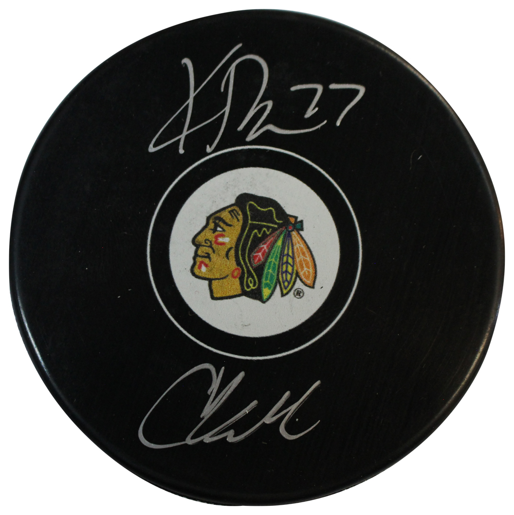 Kirby Dach and Colton Dach Autographed Chicago Blackhawks Puck Fanatics