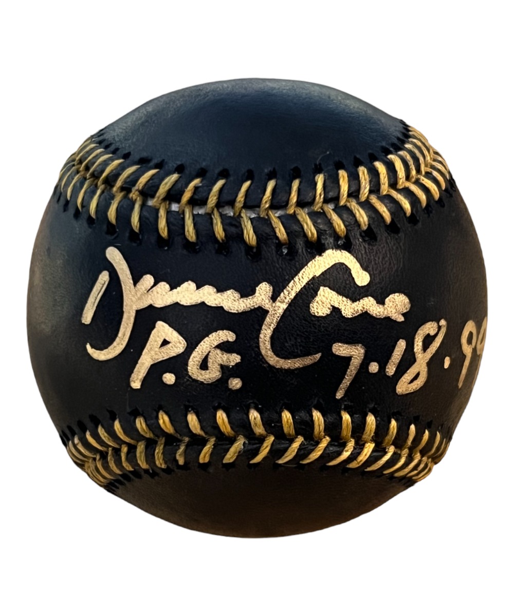 David Cone Autographed Black Baseball Yankees Perfect Game Beckett