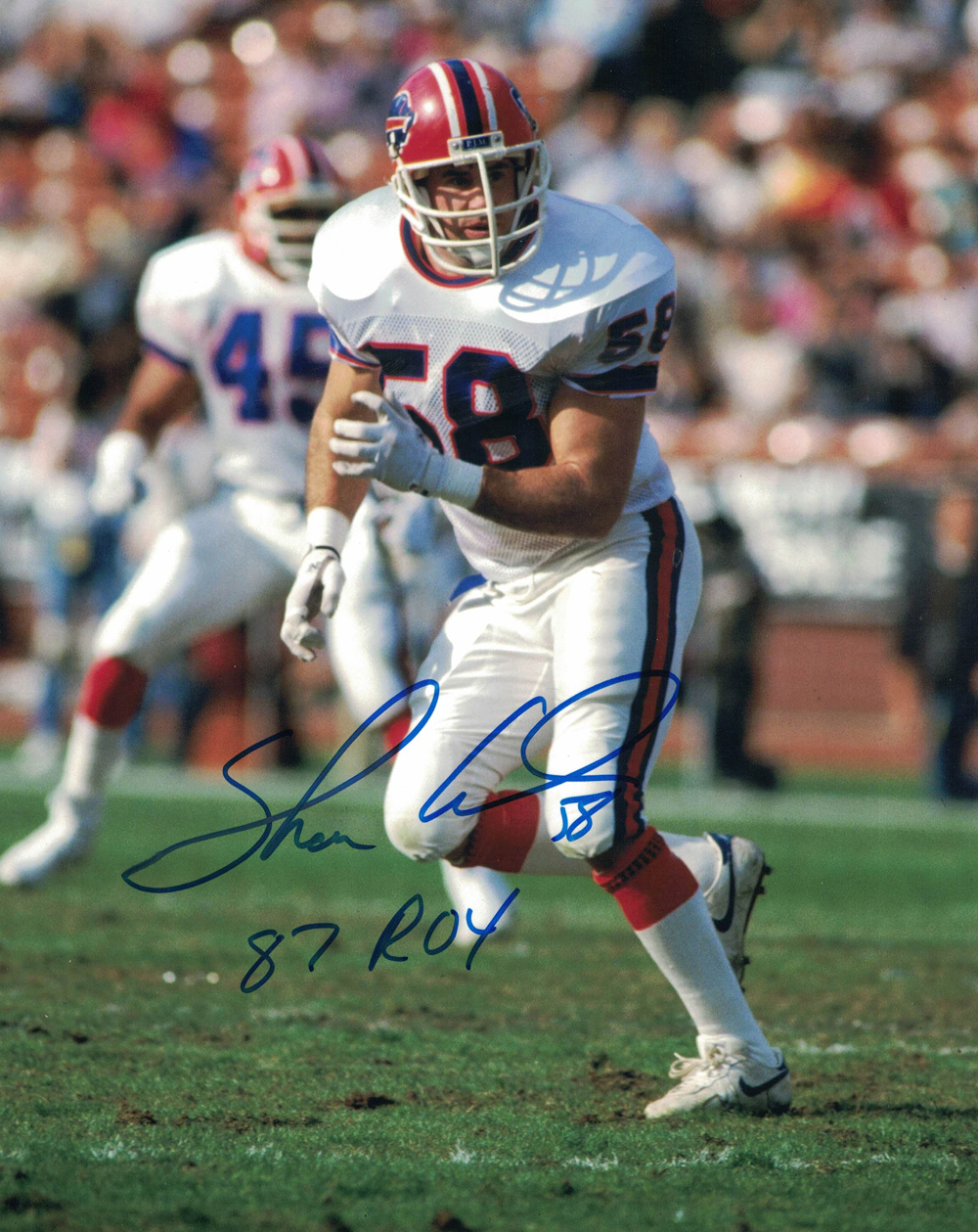 Shane Conlan Autographed/Signed Buffalo Bills 8x10 Photo 87 ROY 30224
