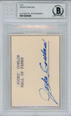 Jocko Conlon Hall Of Famer Autographed Cut Boston Braves Beckett Slab