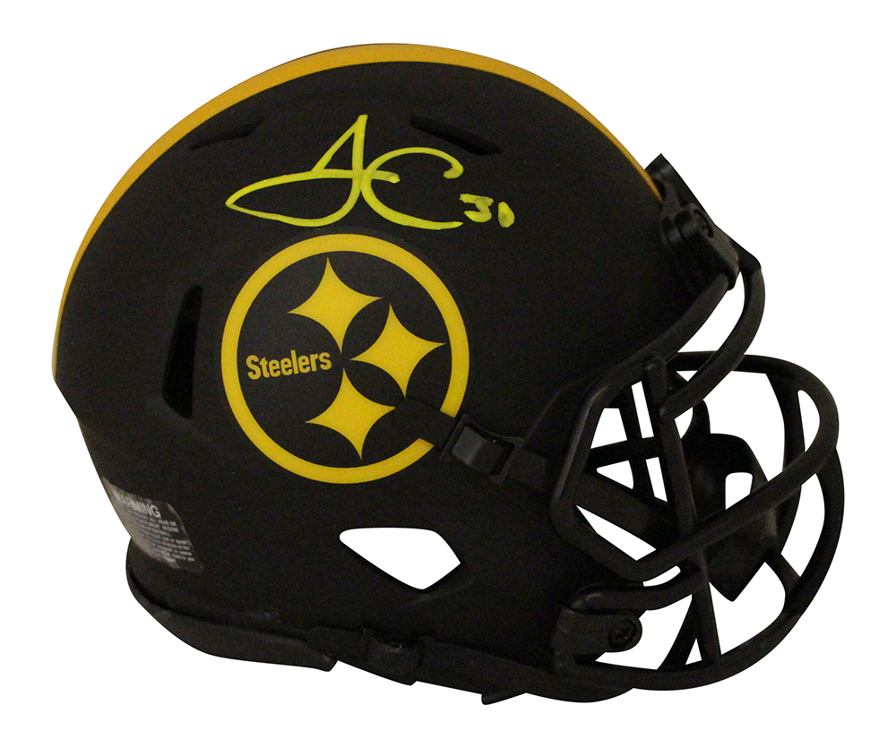 James Conner Autographed Pittsburgh Steelers Eclipse Mini Helmet FAN 30392