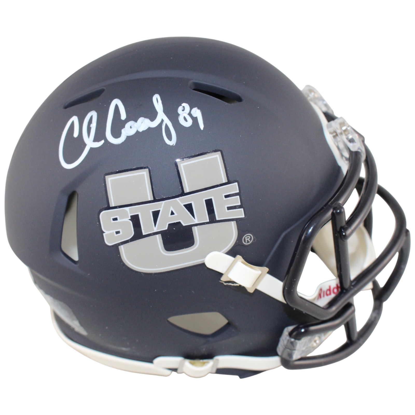 Chris Cooley Autographed Utah State Aggies Mini Helmet Beckett Witness 52884 1 Chris Cooley Autographed Utah State Aggies Mini Helmet Beckett Witness 52884
