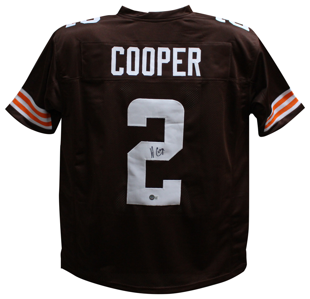 Amari Cooper Autographed/Signed Pro Style Brown XL Jersey Beckett