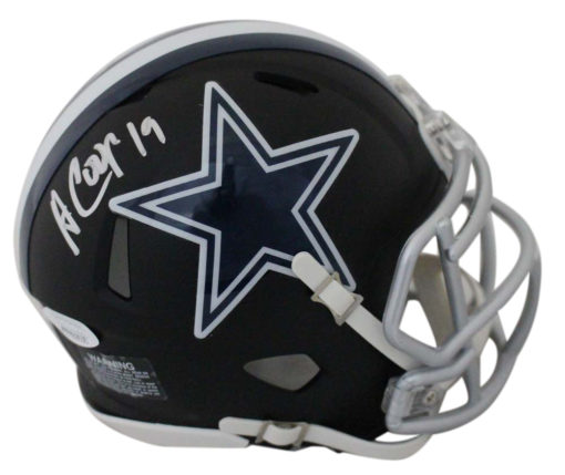 Amari Cooper Autographed/Signed Dallas Cowboys Black Mini Helmet JSA 24010