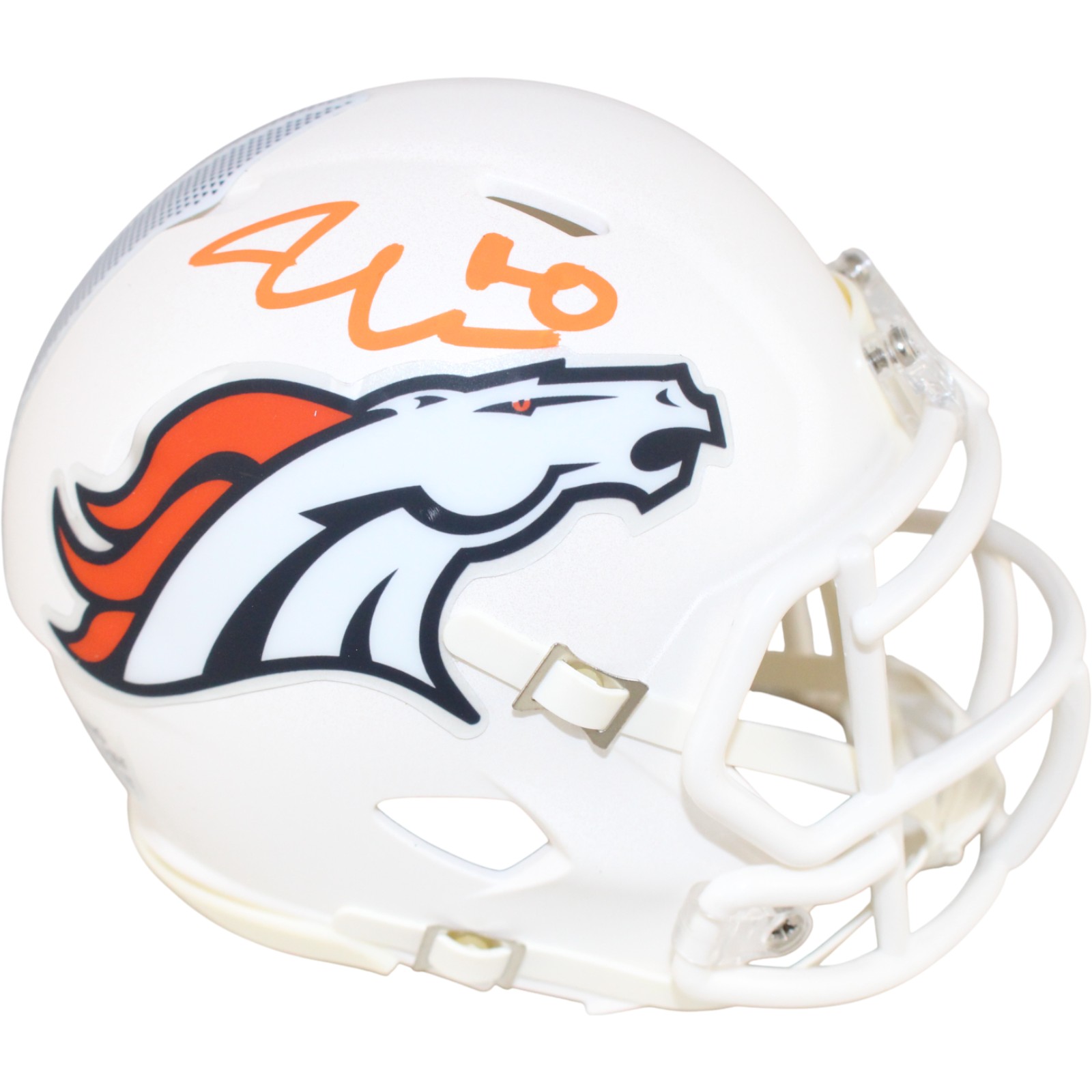Jonathon Cooper Autographed Denver Broncos 24 Alt Mini Helmet Beckett WIT 52797