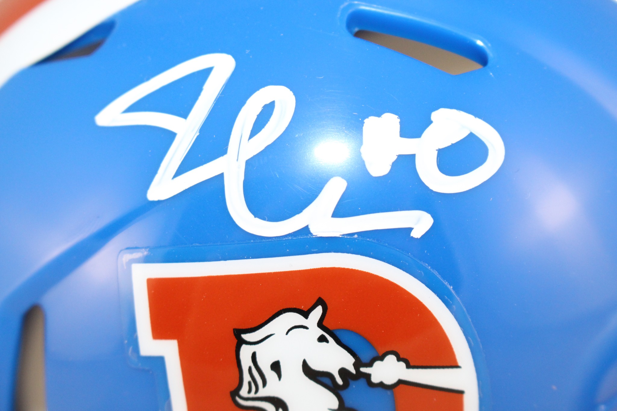 Jonathon Cooper Autographed Denver Broncos Mini Helmet TB Beckett Witness 52839