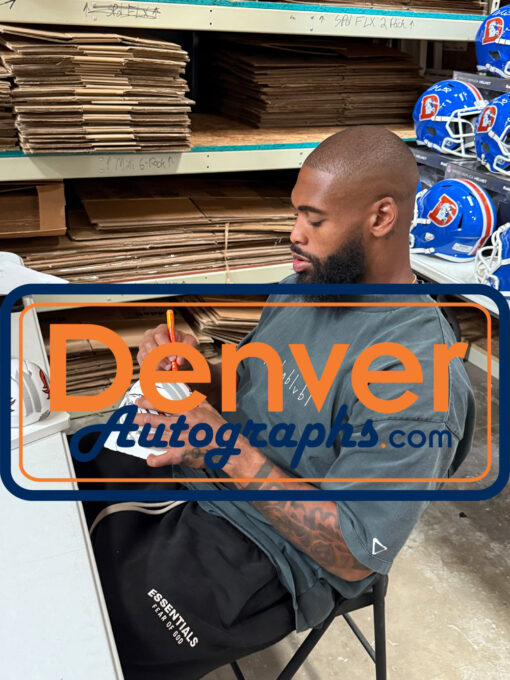 Jonathon Cooper Autographed Denver Broncos 24 Alt Mini Helmet Beckett WIT 52797