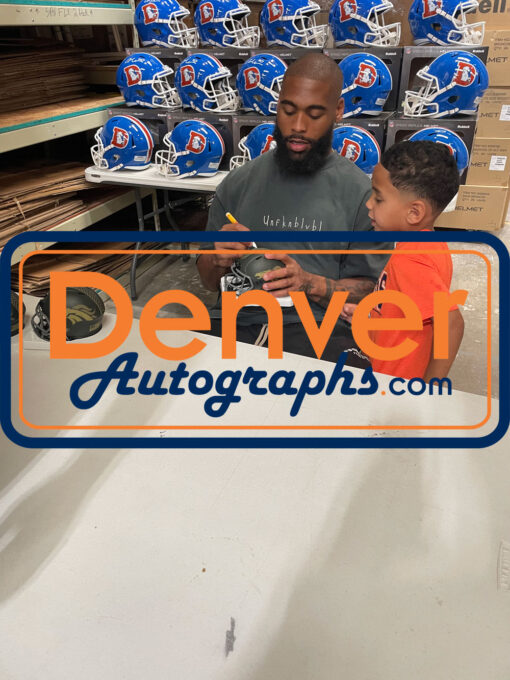 Jonathon Cooper Autographed Denver Broncos 25 STS Mini Helmet Beckett WIT 52836