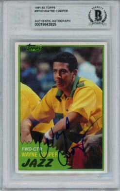Wayne Cooper Autographed Utah Jazz 1981/82 Topps #103 Trading Card Beckett 57810