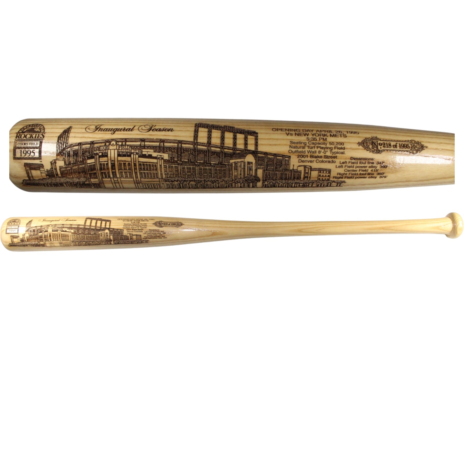 Colorado Rockies 1995 Coors Field Heavy Hitter Baseball Bat 53443