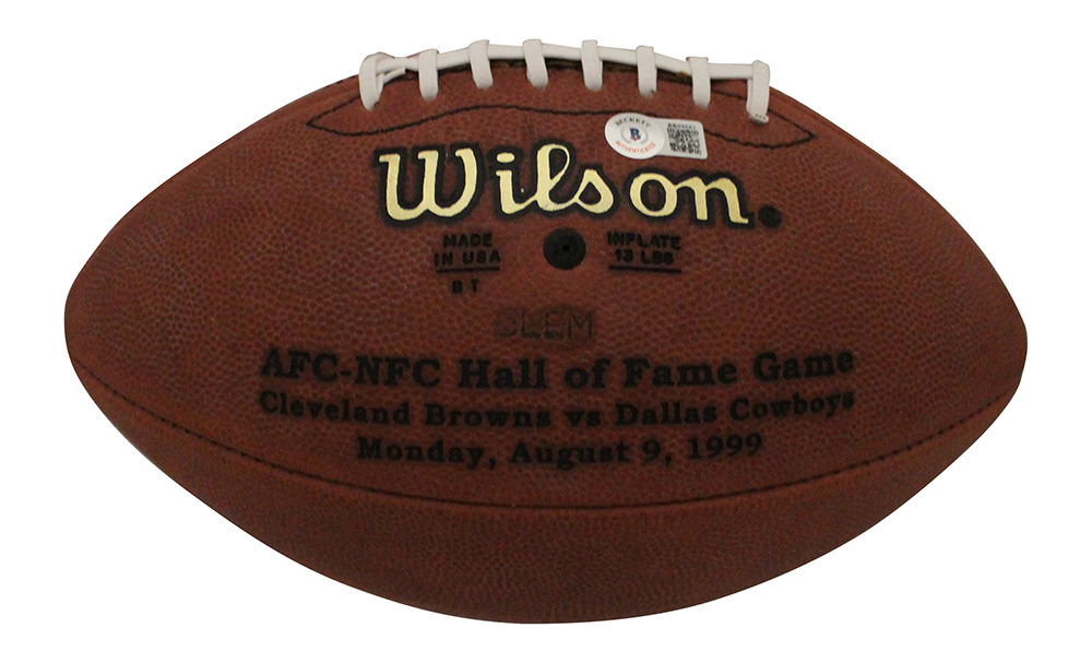 Tim Couch Autographed Cleveland Browns Hall Of Fame Football Beckett