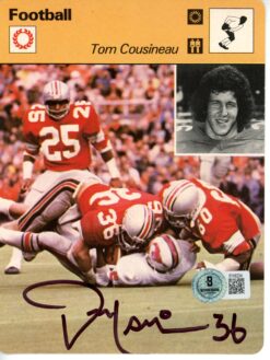 Tom Cousineau Autographed Ohio State Buckeyes 1979 Sportscaster Card BAS 56217